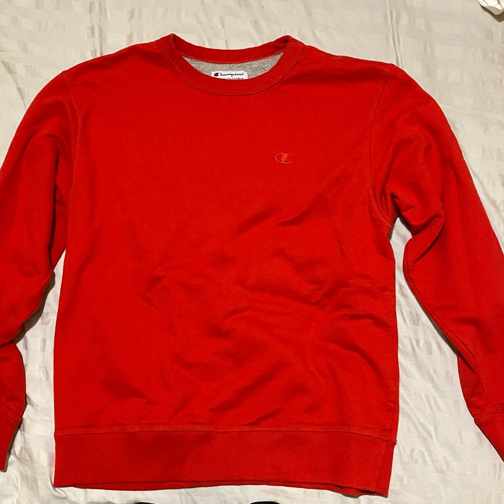 Red champion crewneck large mens